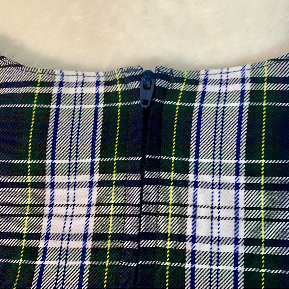 Lands End Youth Girls 12 School Uniform Plaid Jumper Dress Skirt Blue‎ Green - Picture 5 of 9
